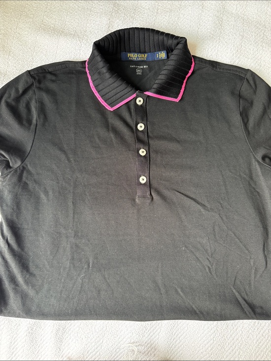 Ralph Lauren Tops - Ralph Lauren Polo Golf Black Polo with Pink Trim golf